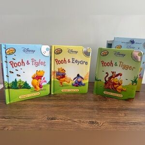 Disney Winnie the Pooh Learn-Along Book Set w/CD & Case Complete Vintage